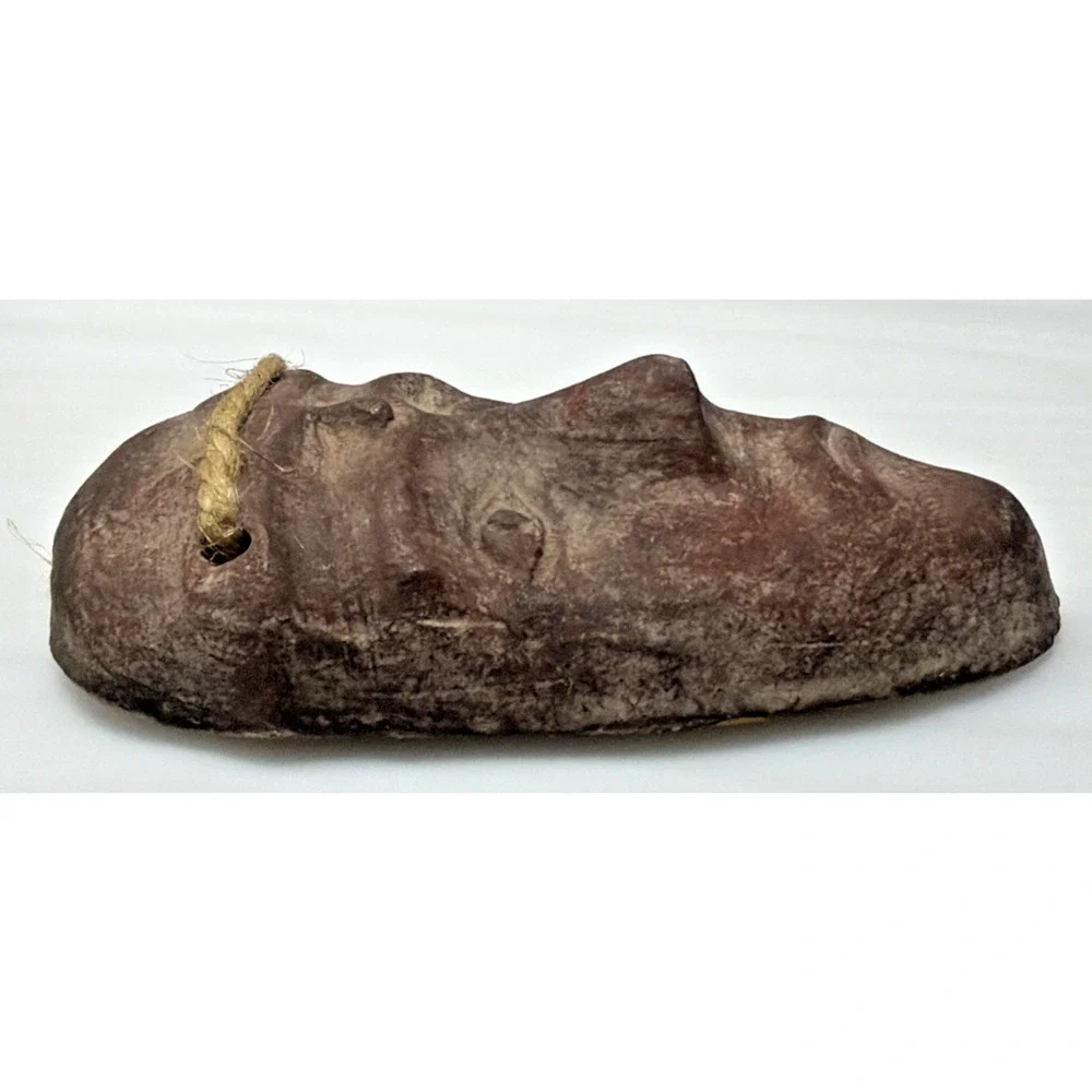 Vintage Columbian Mexican Clay Pottery Face Mask Wall Hanging